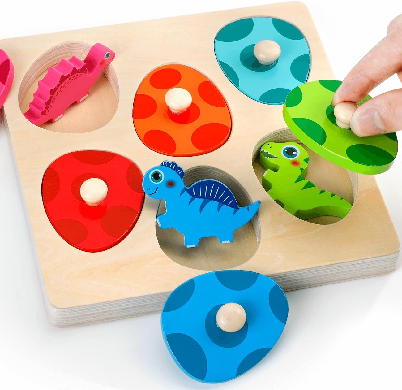 Wooden Dinosaur Jigsaw Puzzle  - Kids Educational Game 3 avaliação e preço